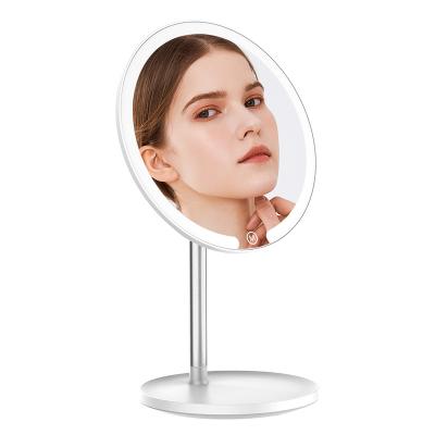 China Wholesale Portable Lighted Metal Women Table Vanity Makeup Mirror M17 With Led Lighted for sale