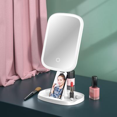 China M13 Beauty Rechargeable Cosmetic Holder Lighted Plastic Makeup Mirror With Led Light for sale