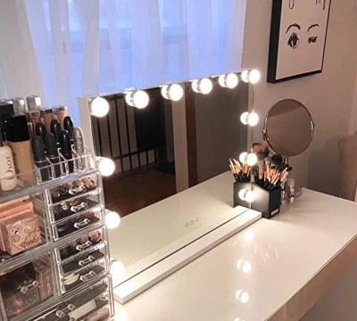 China M1258 Lit Table Vanity Cosmetic Makeup Hollywood Desk Mirror With Led Lamp Light for sale