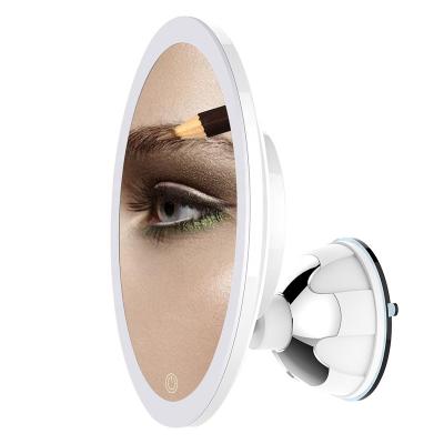 China Lighted Decorative M6 3X Magnifier Touch Screen Vanity Makeup Wall Mounted Mirror With Led Light for sale