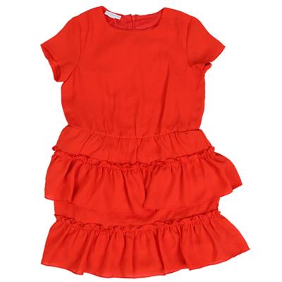 China Breathable High Quality Orange Cotton Dresses Kids Girls Retro Children's Dress Spring Clothes for sale