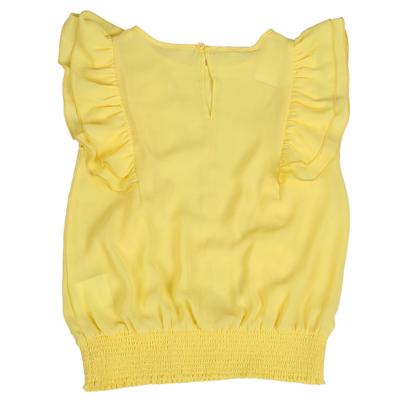 China 2021 Latest Girls Anti-Pilling Shirt Yellow Cute Style Lace-Up Top for sale