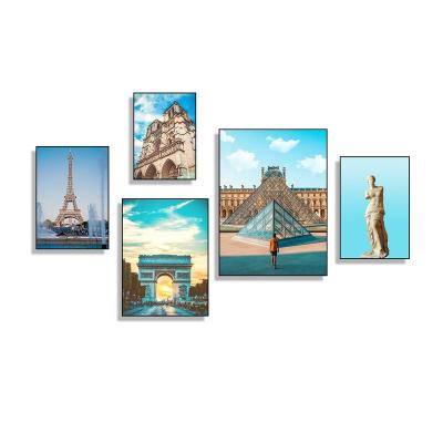 China Newest Modern Elegant Picture Constructure Building Designs Stretched Canvas Oil Painting Wall Frame For Hanging On The Wall for sale