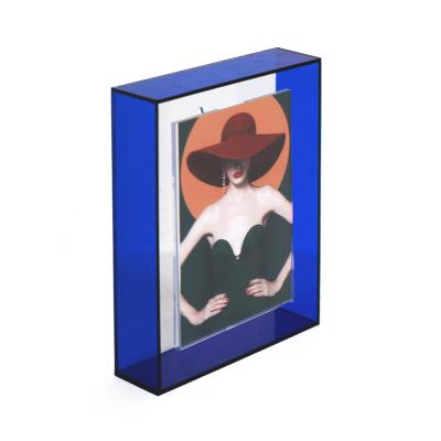 China Mordern Custom Multiple Size Photo Frame Clear Acrylic Magnetic Floating Neon Acrylic Frame for sale