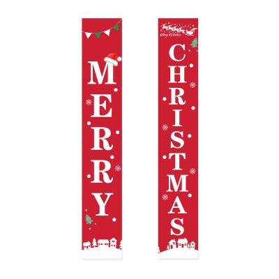 China Indoor Holiday Merry Christmas Banner Outdoor Christmas Sign Xmas Decoration Supplies Christmas Decoration Couplet Porch Red Hanging Couplet Large for sale