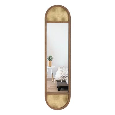 China Real CLASSIC wood mirror frame with rattan for sale