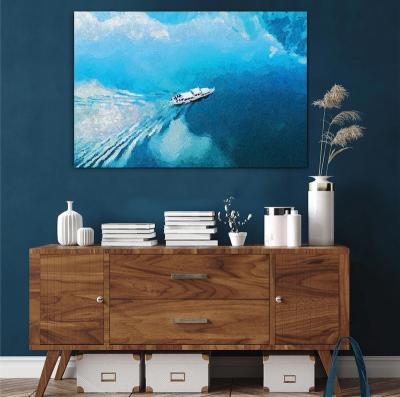 China Classic Boat on the Lake Oil Painting Canvas Art Work Wall Art Decorative Wall Painting for sale