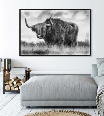 China Classic Yaks A Decorative Framed Oil Painting Canvas Art Work Wall Art Wall Painting for sale