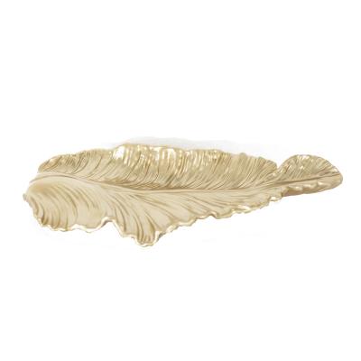 China Modern wood mix powder leaf gold table decor for sale