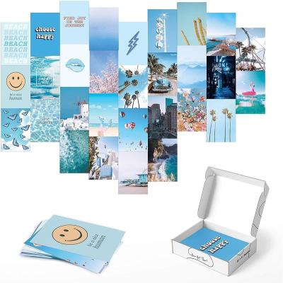 China Modern 50pcs Per Set 250g Printed Paper Cards For Playing Home Deco Wall Decor - Blue Beach for sale