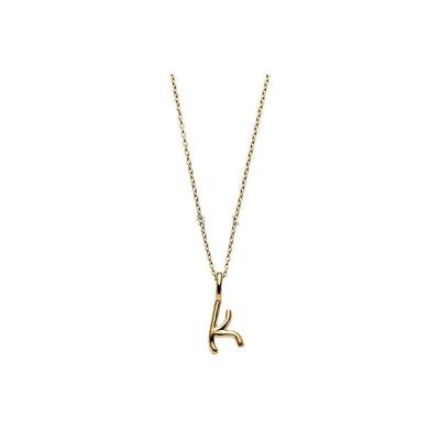 China Eco-Friendly 925 Sterling Silver Letter K Necklace , Letter A to Z Silver Tiny Initial Pendant Necklace for sale