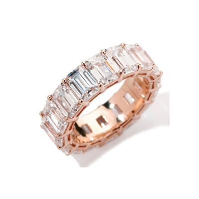 China Fashion TRENDY 925 Sterling Silver Jewelry, Emerald-cut eternity ring Rose Gold Plated Silver 925 for sale