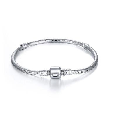 China Lead and nickel free 925 Sterling Silver Bangle Charms Jewelry, 925 sterling silver 3mm snake chain bracelet for charms for sale