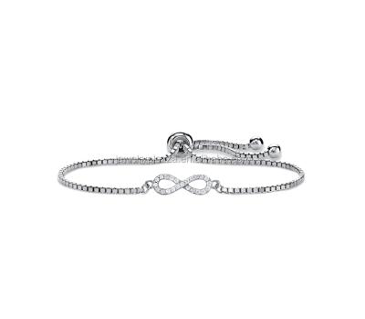 China Lead and Nickel Free 925 Sterling Silver Infinity Slider Bracelet Latest Style Fashion Wholesale Bracelets for sale