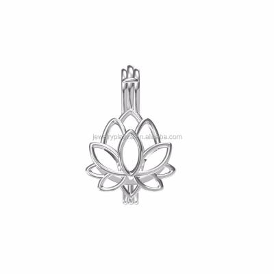 China Lead and Nickel Plated Pretty Lotus Jewelry Free 925 Sterling Silver Plated LOTUS Pearl Cage for sale