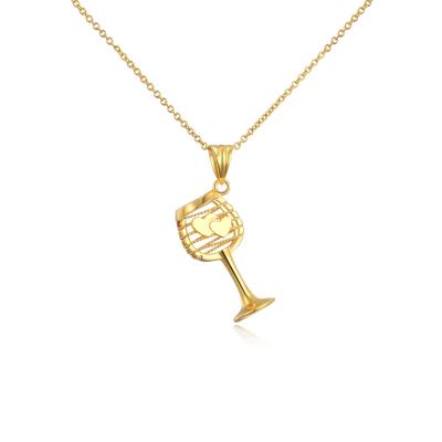 China Simple Lead And Nickel Free 18k Gold Necklace Cup Jewelry For Women Birthday Gift for sale