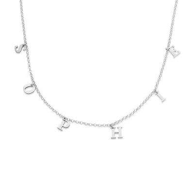 China Lead and Nickel Plated Name Jewelry 925 Sterling Silver Initial Personalized Name Free Custom Choker Necklace for sale