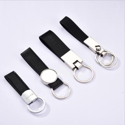 China Custom Shaped Metal Main Holder OEM PU Key Chain Leather Tag, Metal Main Chain Holder for sale