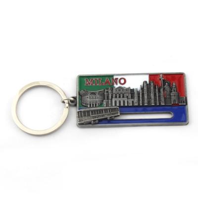 China Cheap Manufacturer Metal Fridge Magnet Major Italy Milan BTS Souvenir Chain Custom Bus Moving To Milan Souvenir for sale