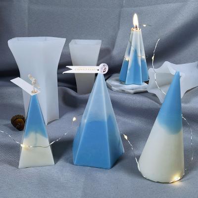 China DIY Silicone Geometric Cone Candle Mold Scented Candle Silicone Mold for sale