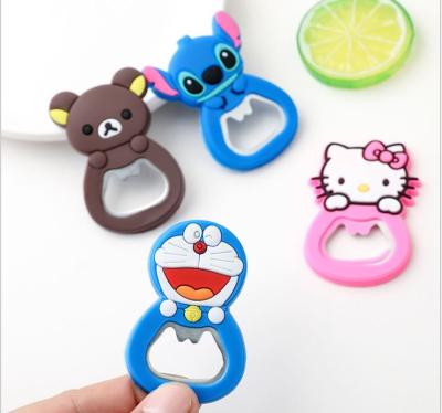 China New Cartoon Cartoon Bottle Opener Cute Silicone Multifunctional Creative Gift Practical Fridge Magnets for sale