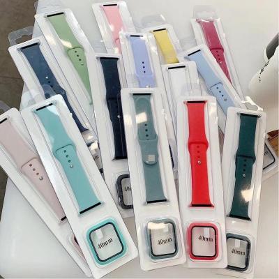 China New Colorful Release Rubber Watch Strap For Apple Watch Band 44mm 42mm 40mm 38mm Straps For I Watch Series 6/5/4/3/2/1 for sale