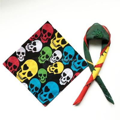 China Wholesale Eco-Friendly Recyclable Custom Head Scarf Paisley Printed Square Cotton Skull Bandana for sale