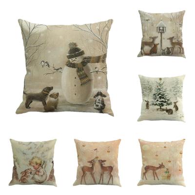 China Cheap PORTABLE Xmas Cushion Cover 45*45cm Sofa Bed Pillowcases Throw Pillow Christmas Decorations For Living Room for sale