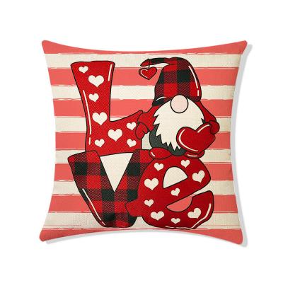 China Custom PORTABLE Home Decor Kiss Print Throw Pillow Case Sofa Bed Plush Pillow Cover Fashion PORTABLE Happy Valentines Day Decor Pillowcase for sale