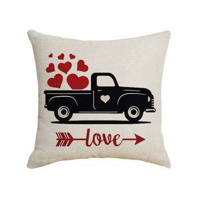 China Home Divan Cojines Para Sofa Home Decor Pillow Case 2022 Valentine Day Love Cushion Cover Lover Pillows Cover PORTABLE Letter Happy Motto for sale