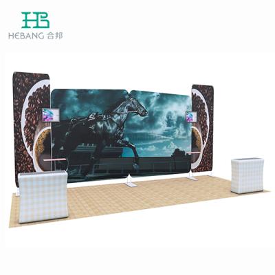 China HB-P05 Aluminum Foldable Backdrop Stand Tension Fabric Banner Background Pole Stand for sale