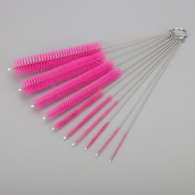 China Stainless Steel Laboratory Chemistry Test Tube Pipe Straw Nylon Brush Set Premium Viable Drinkable Nylon Brush Customized Various Sizes for sale