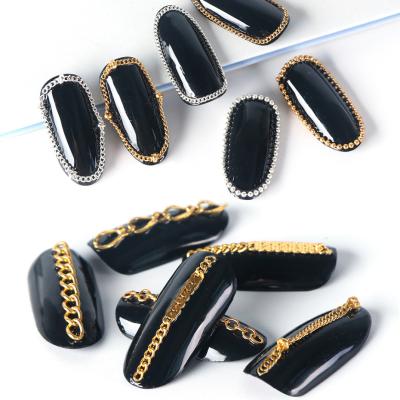 China Nail Art Alloy Metal Chains Nails Charm 3d Decoration Nail Art Accessories Art Sticker Set for sale