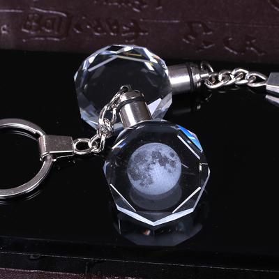 China Europe Color 3d Laser Engraving White Photo Transparent Led Crystal Key Chain Keychain Glass Keychain for sale