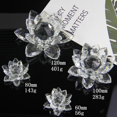 China K9 Glass Feng Shui Shining K9 Crystal Lotus Flower Artificial Wholesale Europe Wedding Gifts for sale