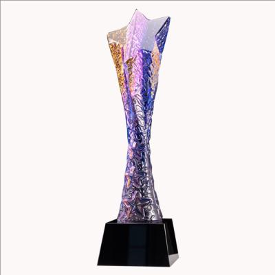 China Europe Engraved Blank 3d Cut Out Business Souvenir Gift Laser Engraving K9 Golf Crystal Trophy for sale