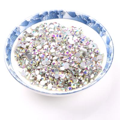 China Wholesale Rhinestones Crystal Ab Rhinestone In Bulk Flatback Crystal Ab Rhinestone Non Hotfix Round Flatback for sale