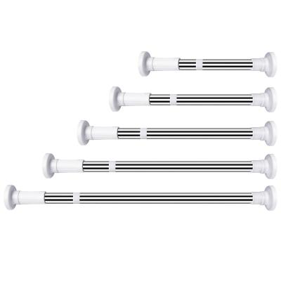 China Factory Supply Adjustable Curtain Rods Home Factory Bathroom Shower Telescoping Curtain Rod Set for sale