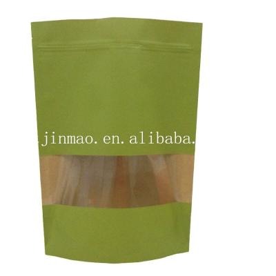 China Recyclable Paper Plastic Stand Up Snacks Kraft Paper Stock Paper Bags Stand Up Pouch Bag For Snack Grade Packaging for sale