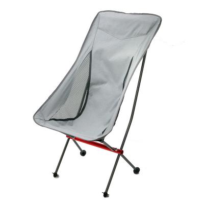 China Modern Aluminum Alloy Folding Outdoor Portable Camping Grill Moon Chair Lightweight Recreational Fishing Beach Chair for sale