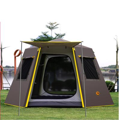 China Waterpoof Popular Outdoor Family Camping Tent 2-3 People Large Spaces 3-5 Person Double-Layer Hexagonal Camping Tent for sale