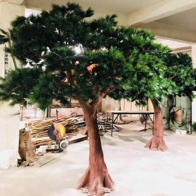 China 1M 2M 3M Eco-friendly Indoor Outdoor Artificial Green Bonsai Tree Materials Pine For Garden Centerpiece Decor for sale