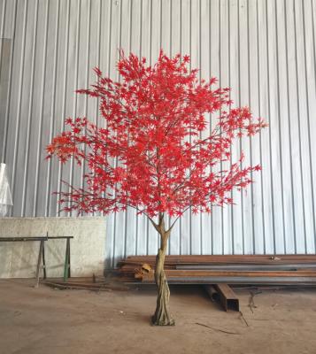 China Large waterproof simulation of 4 standing column of the red artificial maple tree for sale