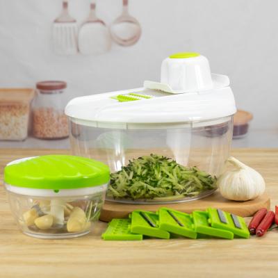 China HIPS+PS+SS420+SS301 Fast Chopper Hand Multifunctional Adjustable Vegetable Cutter and Slicer for Kitchen for sale