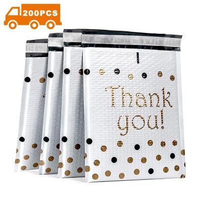 China Cosmetic Custom Logo Thank You Express White Poly Bubble Mailer Colorful Co-extruded Plastic Bubble Mailer Mailing Bag for sale