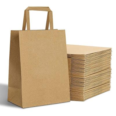 China Recycled Materials Customized Recyclable Kraft Paper Full Color Printed Kraft Paper Mailing Bag Paper Bags Brown Mailing Bags With Flat Handle for sale