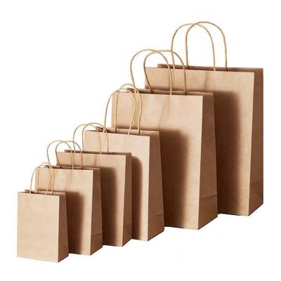 China [IN-STOCK] Materials Price HYP02 Recycled Wholesale Cheap Kraft Paper Gift Shopping Paper Bag For Packaging With Handle for sale