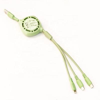 China Mobile Phone Types Multi Cable USB Charger Retractable Three In One Portable Phone Charging Cable for sale