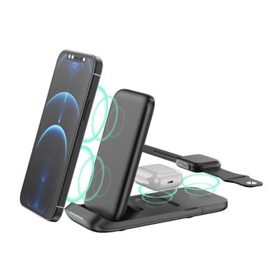 China Smart Watch New Arrival Folding 3in1 Wireless Charger for iPhone Airpods pro and iWatch Smartphone for sale