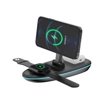 China Wholesale Portable Smart Watch QI Folding 3 in 1 Wireless Charger Station for iPhone Airpods pro and iWatch Smartphone for sale